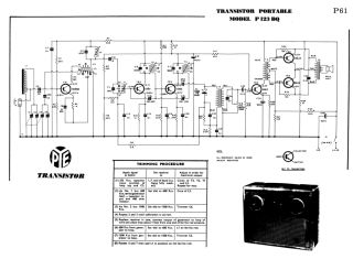 Pye P123 BQ schematic circuit diagram